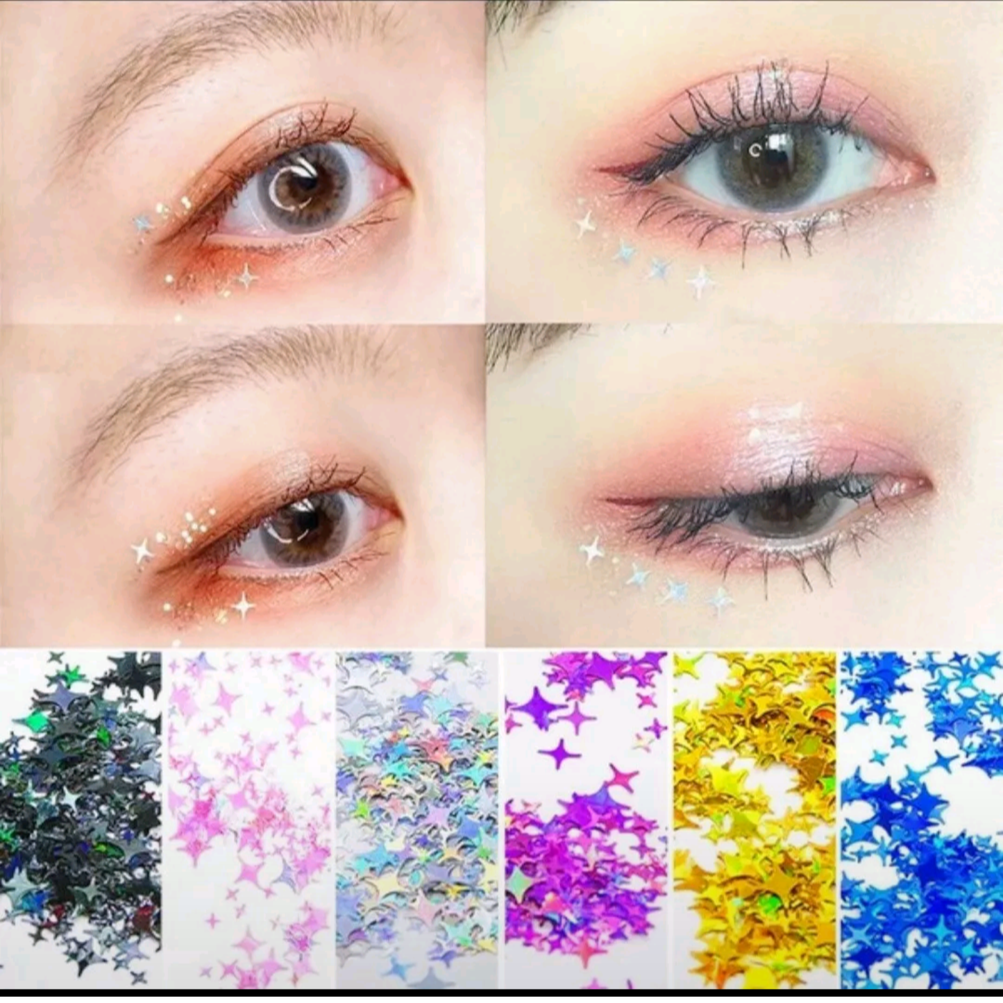 12 Color set 3D STAR Nail Glitter Sequins, Nail Art design, nail Flakes