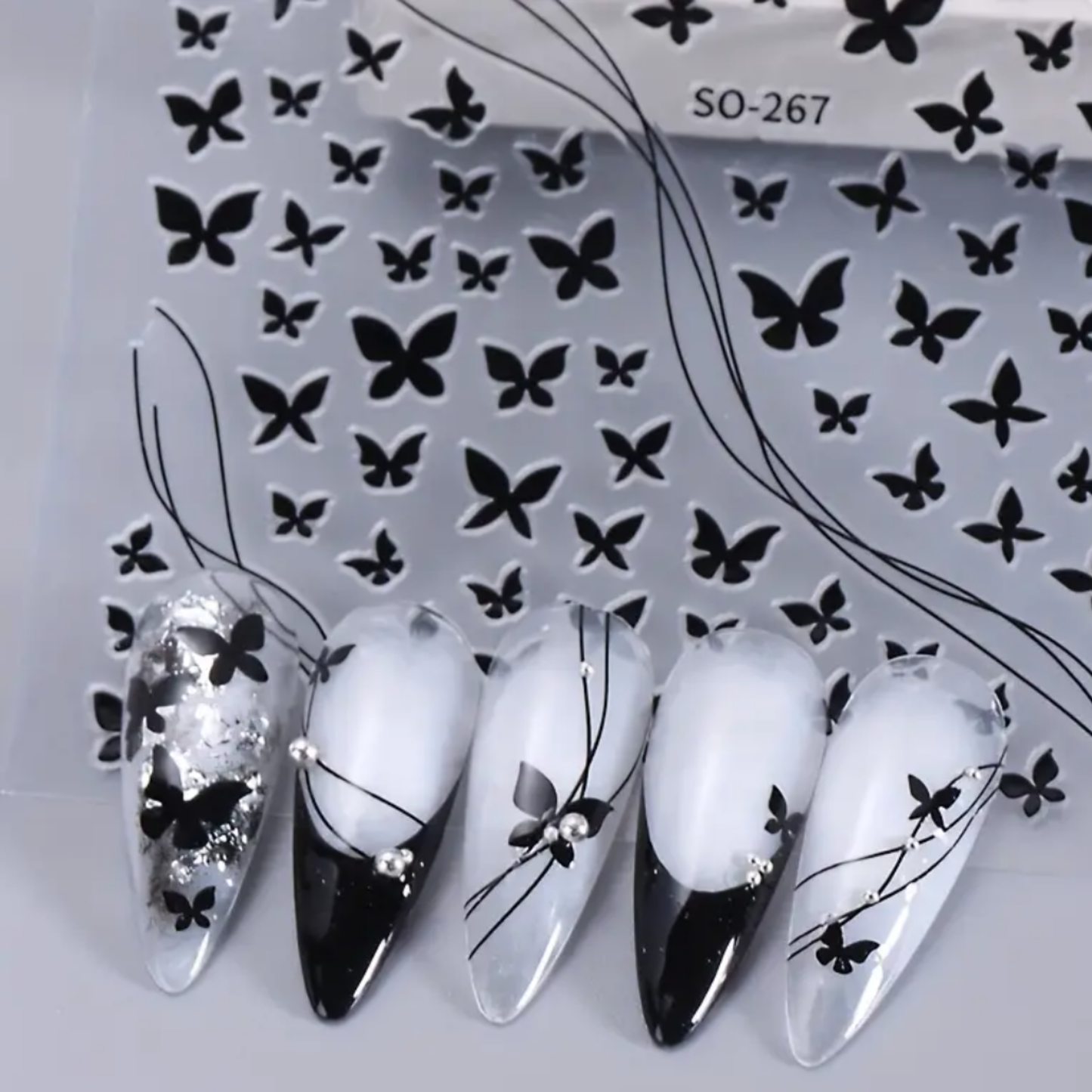 3D Butterfly Nail Stickers ā Self-Adhesive Nail Art Decals for Manicure & DIY Nail Design ā Multi-Color Butterfly Nail Stickers
