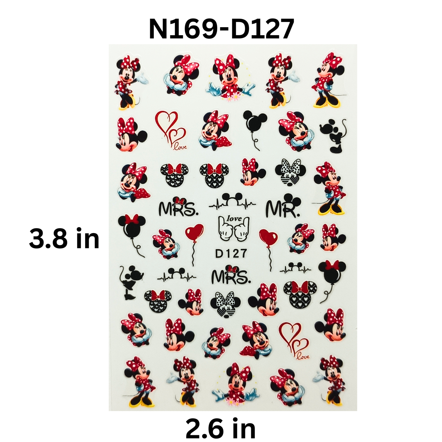 Mickey & Minnie Love Nail Stickers – Cute 3D Cartoon Nail Art Designs