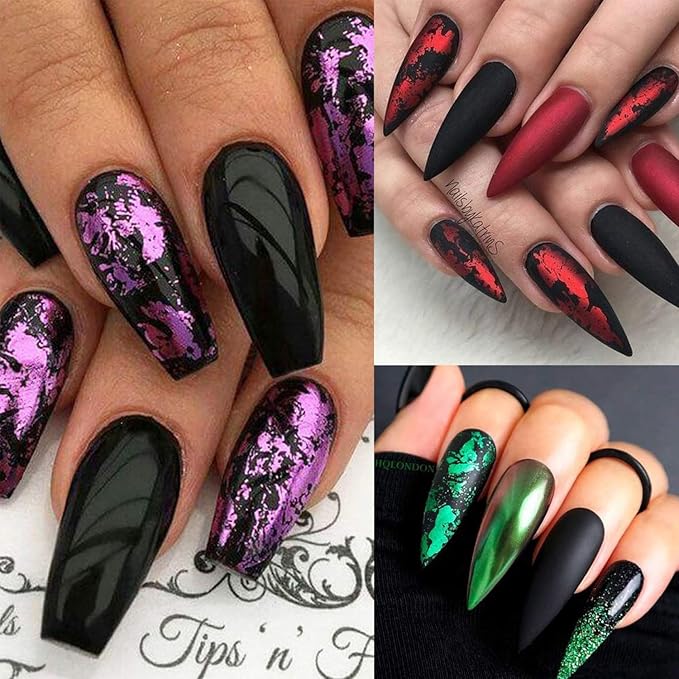 Holographic Nail Glitter Foils, 12 Colors Sparkly Ultra-Thin Foil Nail, Nail design