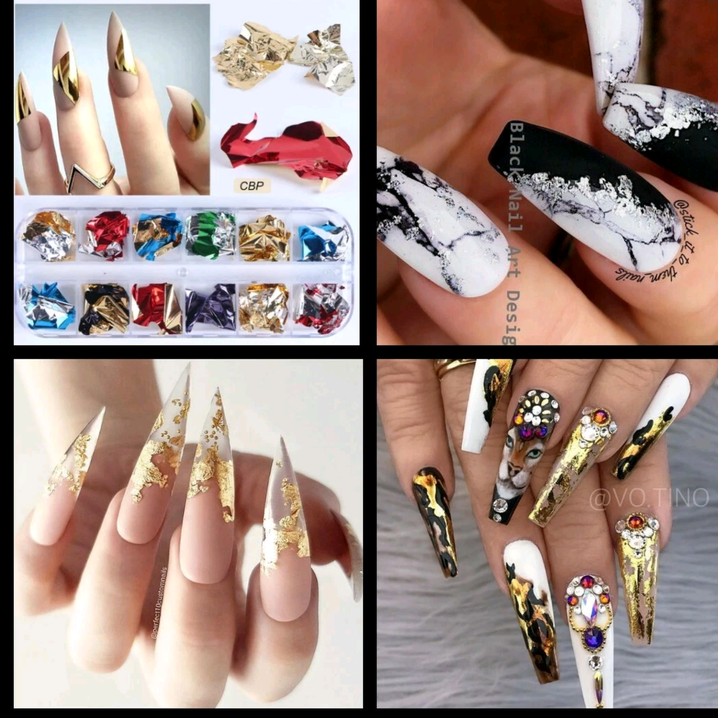 Set 12 color NEW Nail Foil design3D acrylic, dipping,gel, nail design