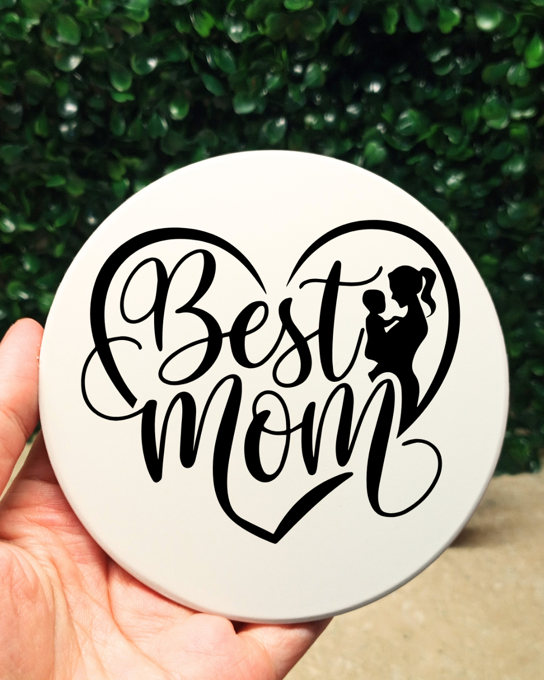 Set of 2Best Mom Ceramic Coaster Set of 2 Mothers Day Gift for Mom Mama Mommy