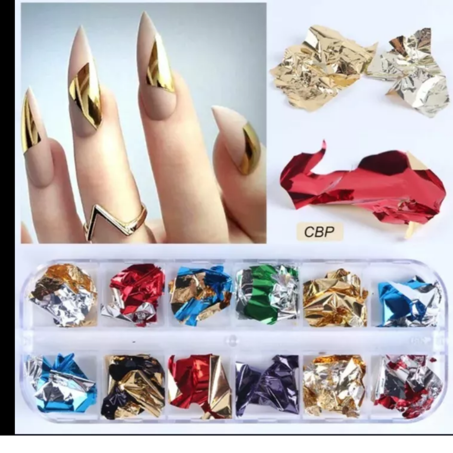 Set 12 color NEW Nail Foil design3D acrylic, dipping,gel, nail design