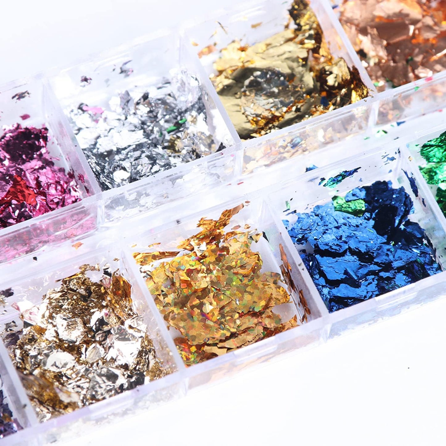 Holographic Nail Glitter Foils, 12 Colors Sparkly Ultra-Thin Foil Nail, Nail design