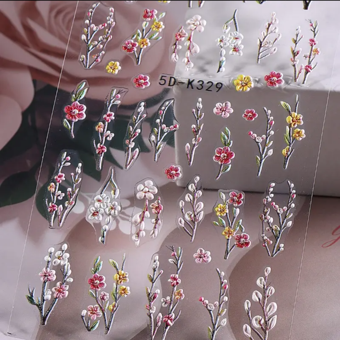 5D Floral Nail Stickers, Spring Daisy Nail Stickers,Manicure Decoration, Nail Stickers