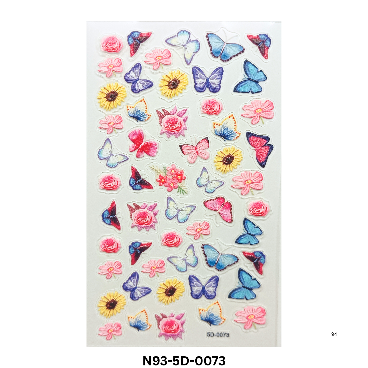 5D Butterfly and Flower Nail Art Stickers ā Embossed Nail Decals for DIY Manicure & Nail Salon