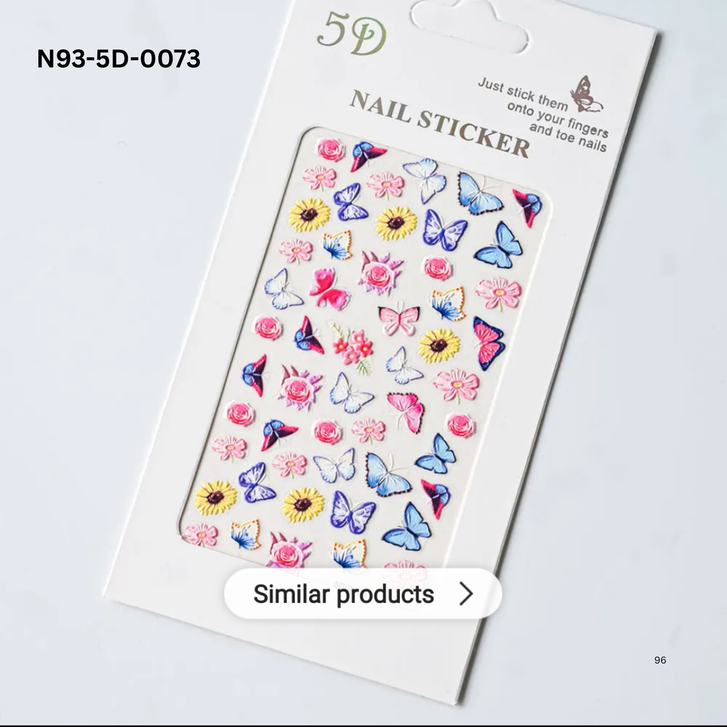 5D Butterfly and Flower Nail Art Stickers ā Embossed Nail Decals for DIY Manicure & Nail Salon