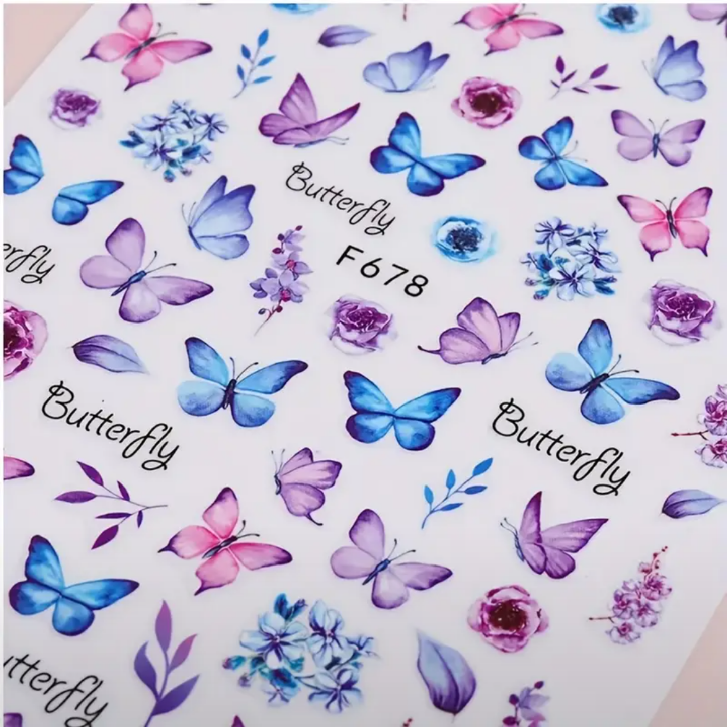 3D Butterfly & Floral Nail Art Stickers, Spring/Summer Decals for Manicure, Gel, Dipping, Acrylic