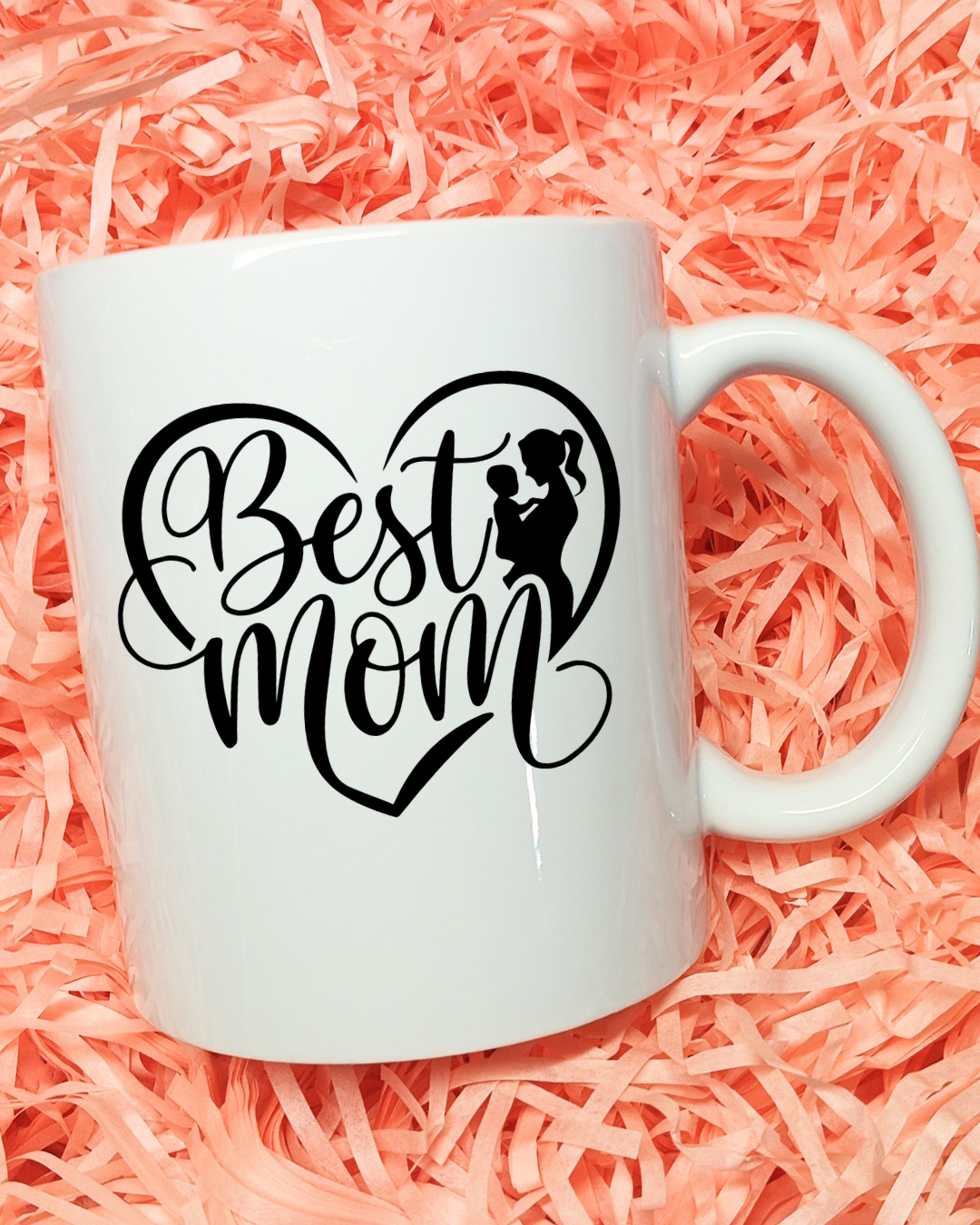 Best Mom Ceramic Mug Gift Set 12oz Coffee Mug with Matching 4 Inch Coaster Mothers Day Gift for Mom