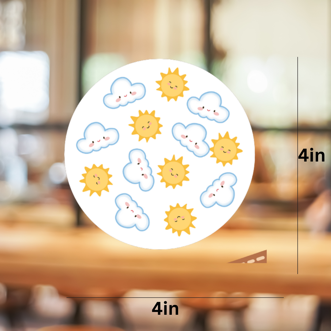 Sun & Cloud Glass Cup with Matching Coaster Cute Aesthetic Can Glass Set Frosted or Clear Cup with Bamboo Lid and Straw