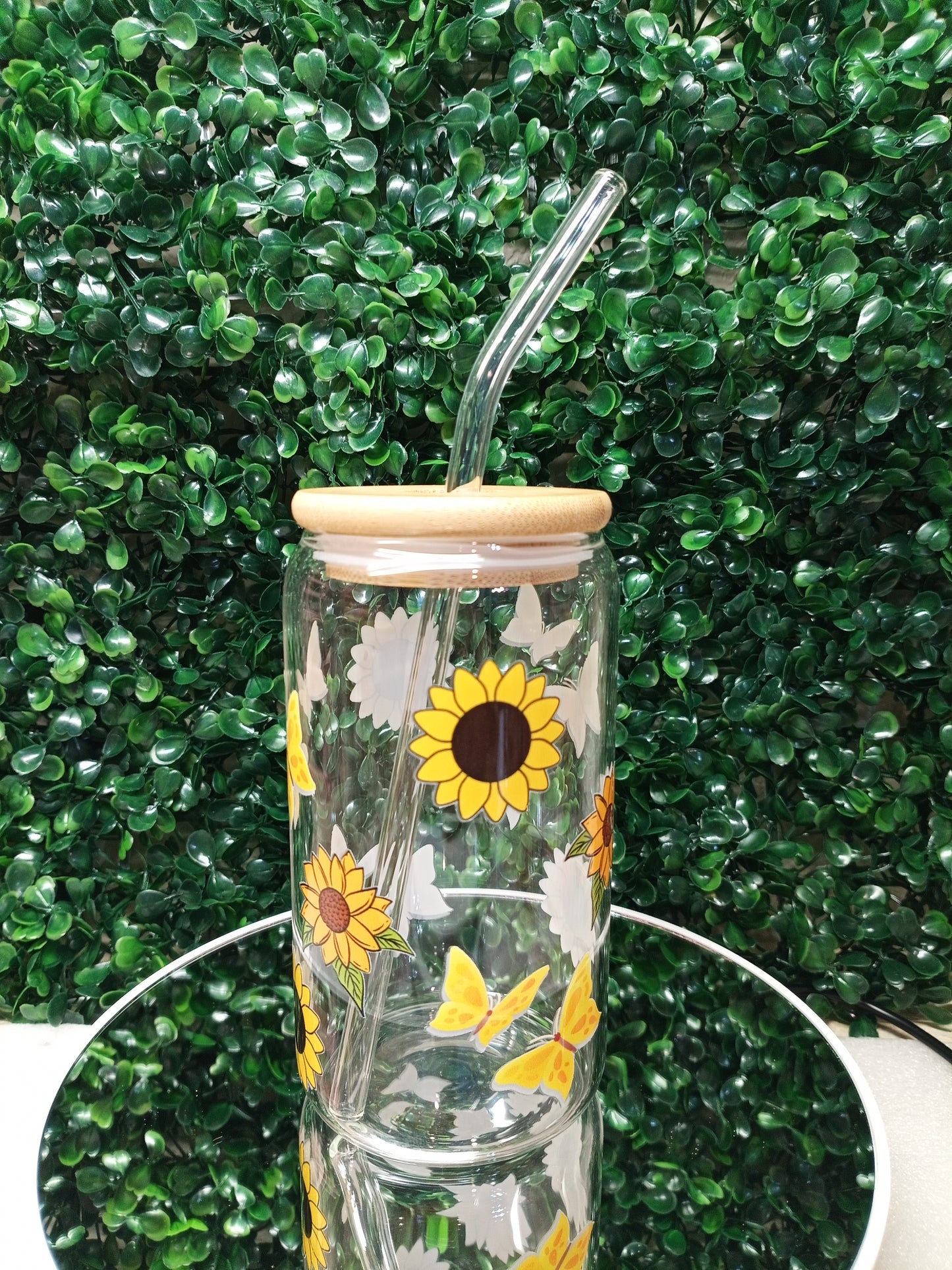 Sunflower Dream Glass Cup, Glass Cup 16oz & 20oz Custom Glass Tumbler, Customizable Drinkware, Clear Glass Mug, Unique Gifts for Her