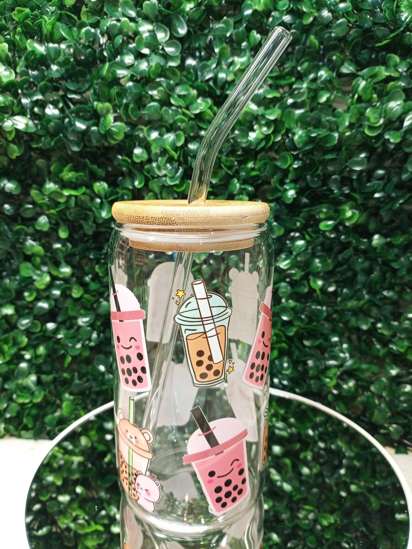 Boba Milk Tea Glass Cup, Personalized Glass Cup 16oz & 20oz Tea, Coffee, Smoothie Glass, Perfect for Home, Office, Party, Birthday