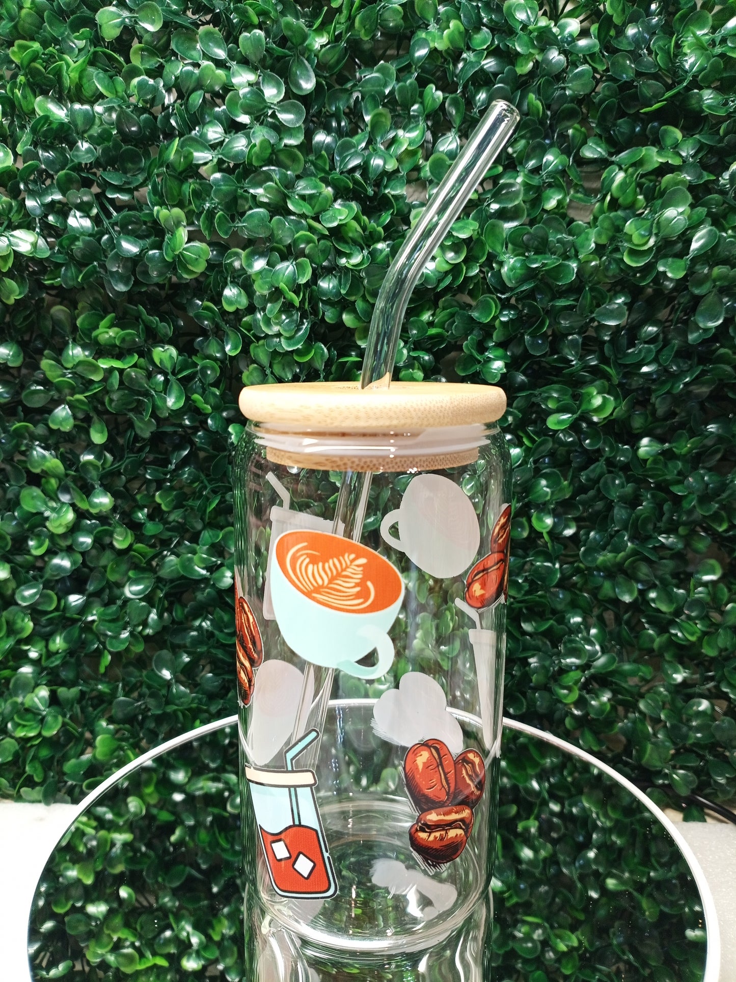 Espresso Moments Glass Cup, Personalized Glass Cup 16oz & 20oz Tea, Coffee, Smoothie Glass, Perfect for Home, Office, Party, Birthday
