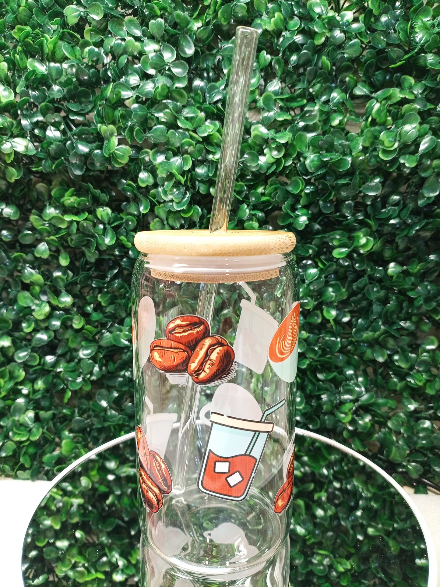 Espresso Moments Glass Cup, Personalized Glass Cup 16oz & 20oz Tea, Coffee, Smoothie Glass, Perfect for Home, Office, Party, Birthday
