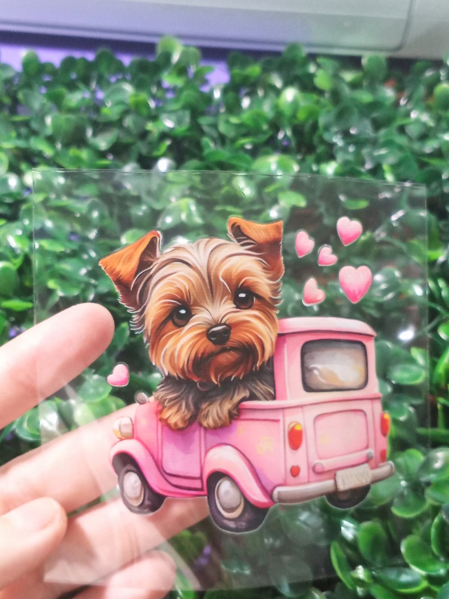 Pink Dog UV DTF Transfer – Durable Pet Decal – Easy Peel and Stick Application
