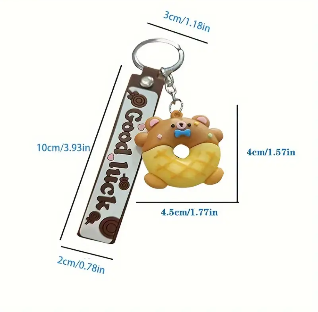 Good Luck Cute Animal Donut Keychain