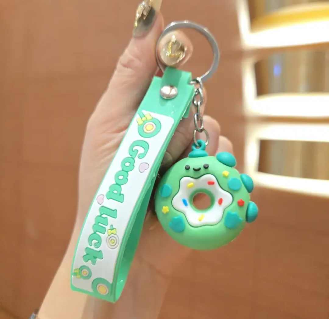 Good Luck Cute Animal Donut Keychain