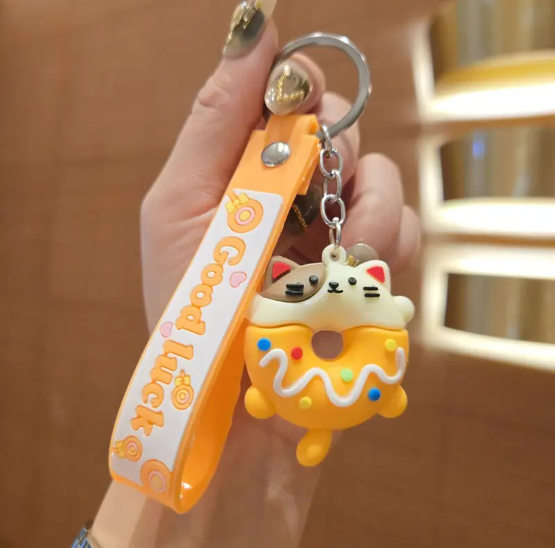 Good Luck Cute Animal Donut Keychain