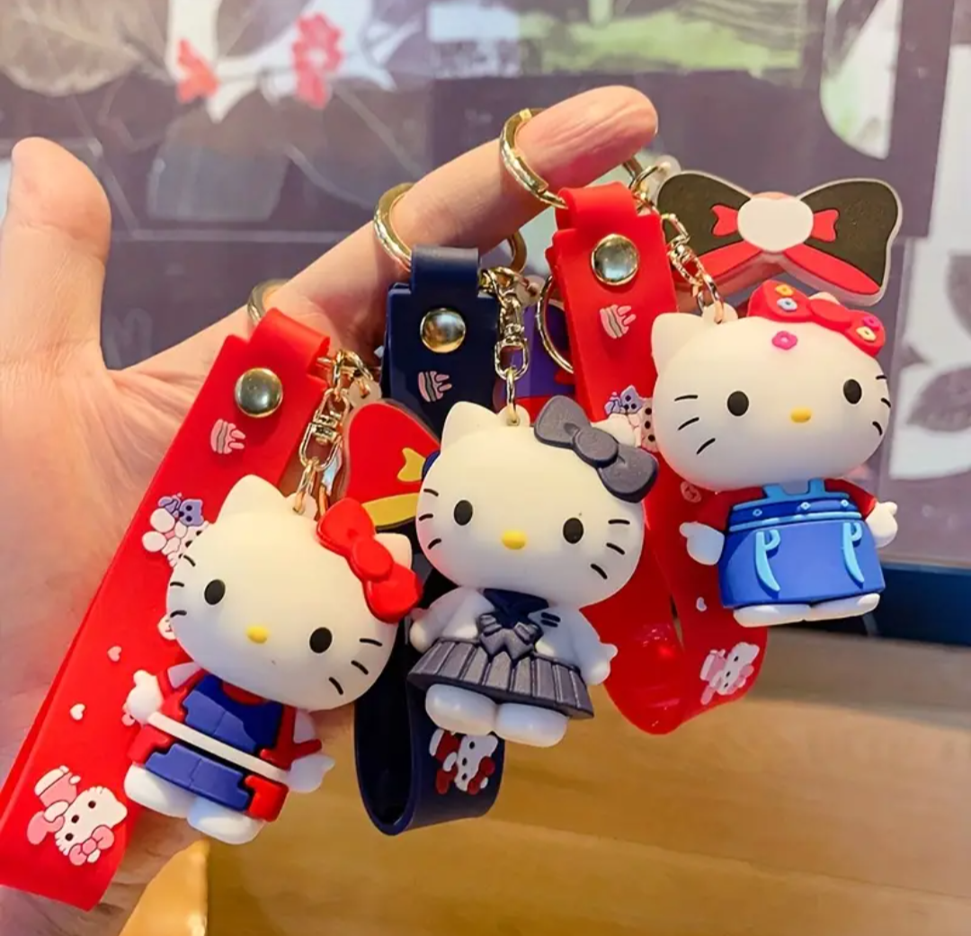 Hello Kitty Bow Cartoon Character Keychain