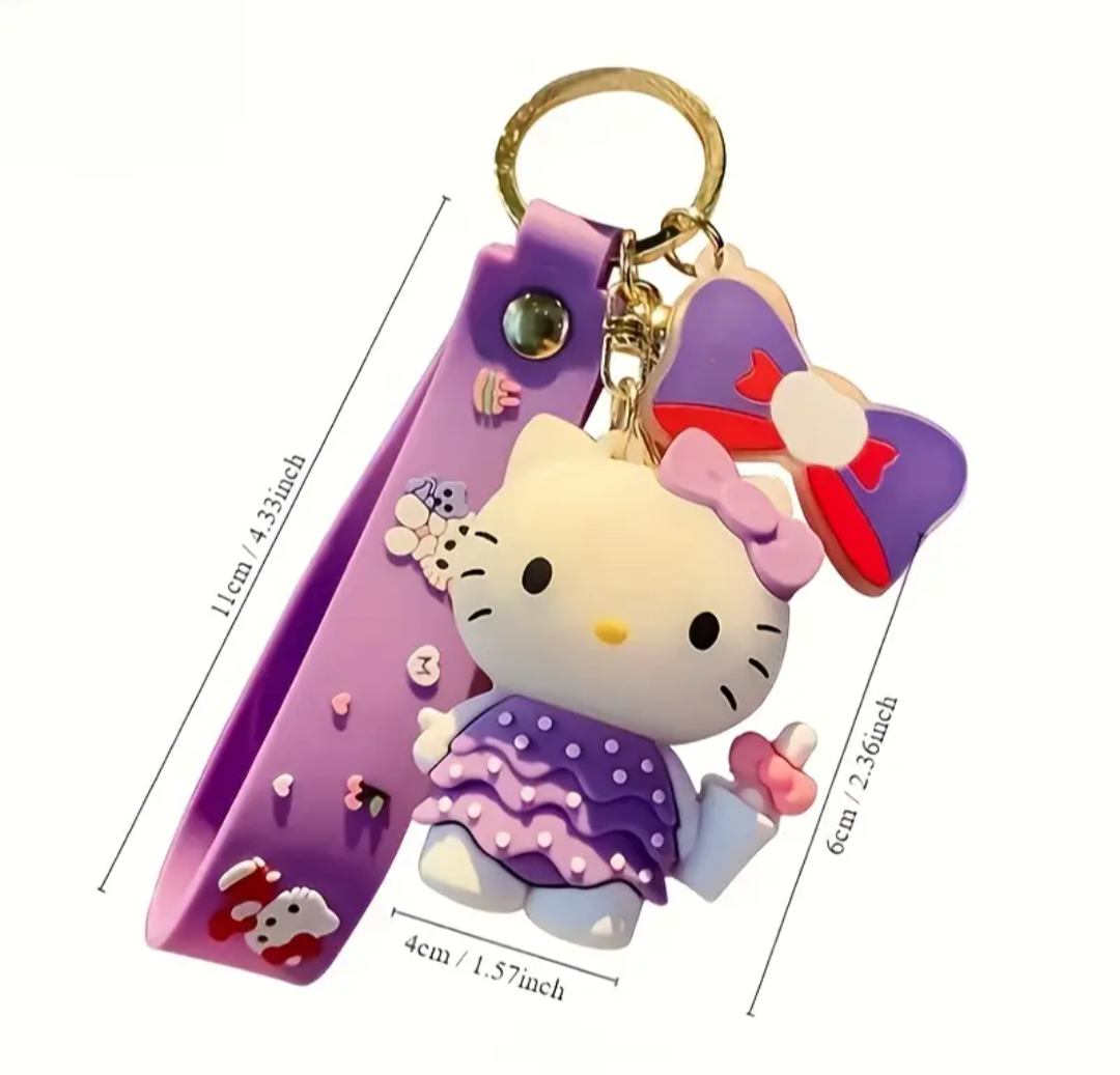 Hello Kitty Bow Cartoon Character Keychain