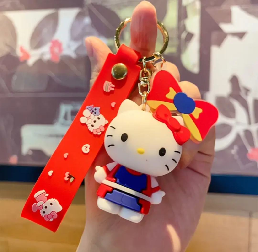 Hello Kitty Bow Cartoon Character Keychain
