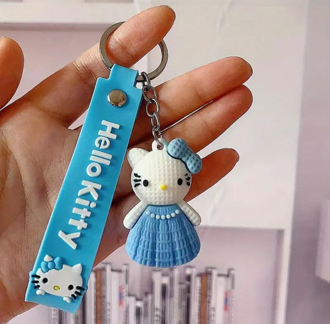 Cute Cartoon Hello Kitty with Dress Keychain