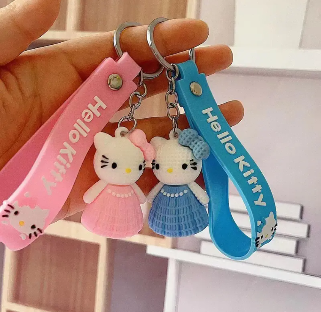 Cute Cartoon Hello Kitty with Dress Keychain