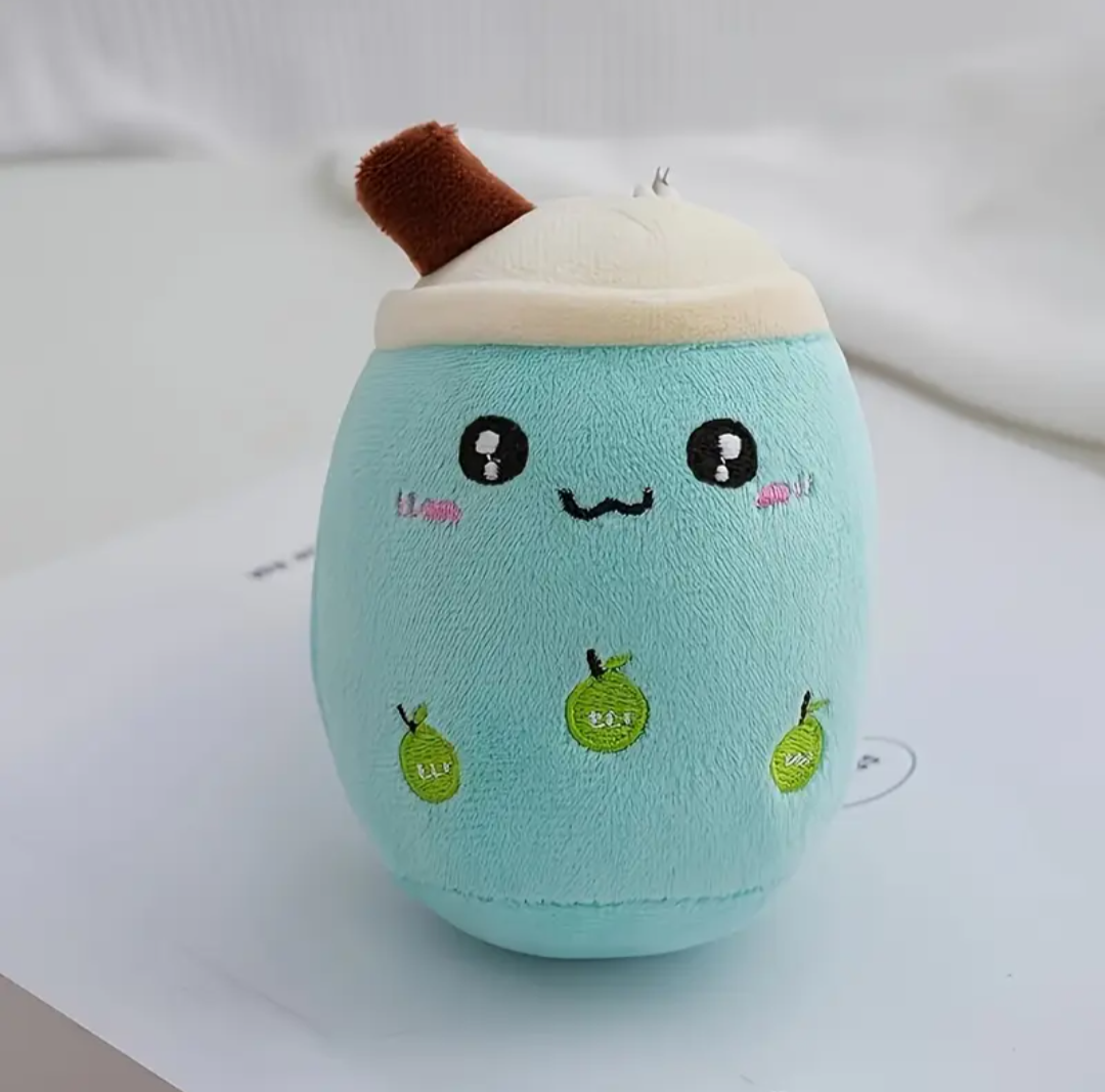 MINT MILK TEA CUP PLUSH KEYCHAIN
