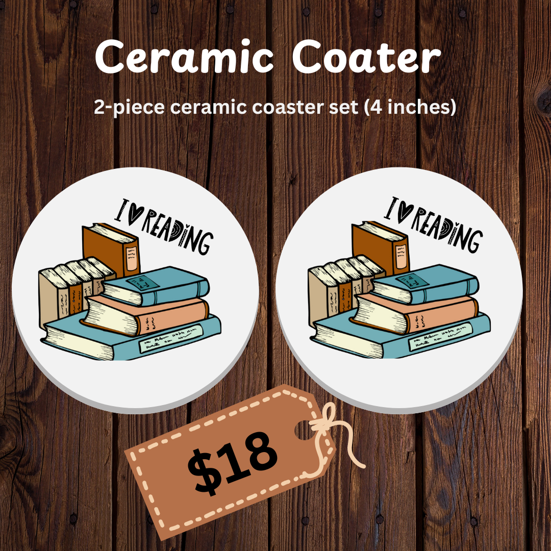Cozy Mug Combo – UV DTF Printed Ceramic Mug & Coaster, Book Lover Gift ,Never Stop Reading Coffee Cup, Reading Mug Set, Teacher Gift