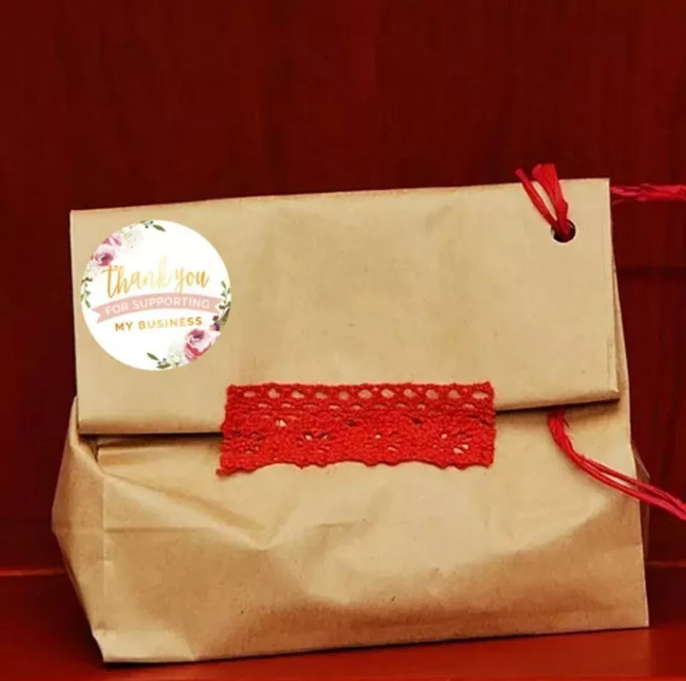 THANK YOU FOR SUPPORTHING MY SMALL BUSINESS KRAFT ENVELOPE SEALS LABELS STICKERS