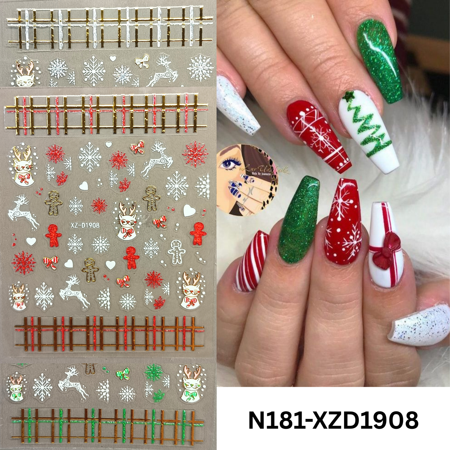 Christmas Nail Decals – Fun Holiday Reindeer Nail Decorations