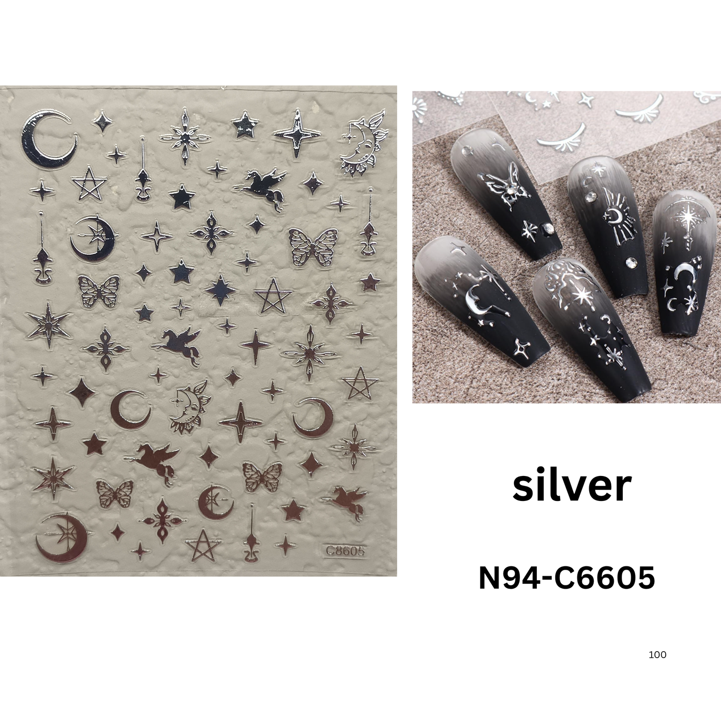 Celestial Nail Art Stickers – Sun Moon Star Nail Decals for DIY & Salon Manicure