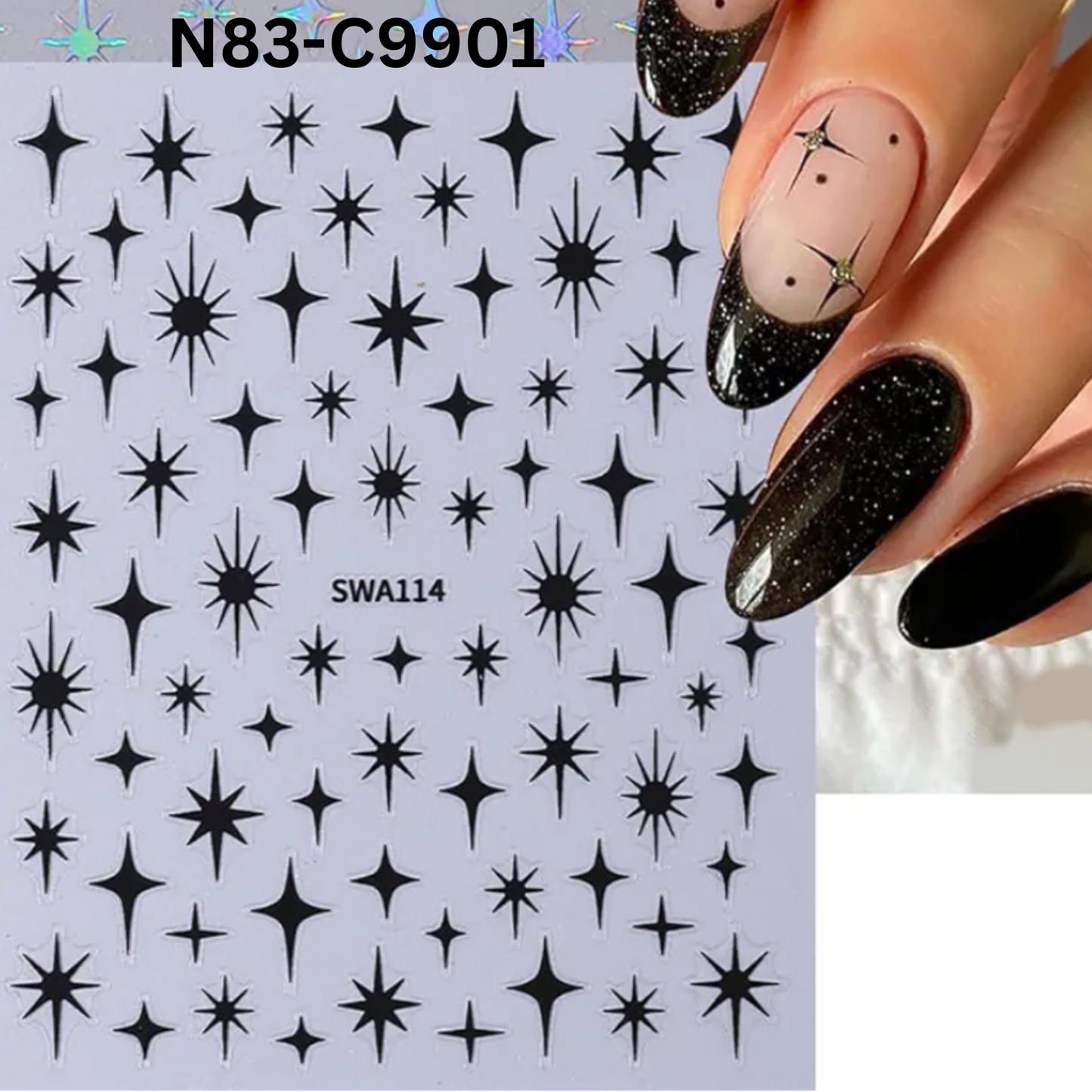3D Star Nail Stickers-Design Decals for Nails, Nail Art Design Decoration Accessories