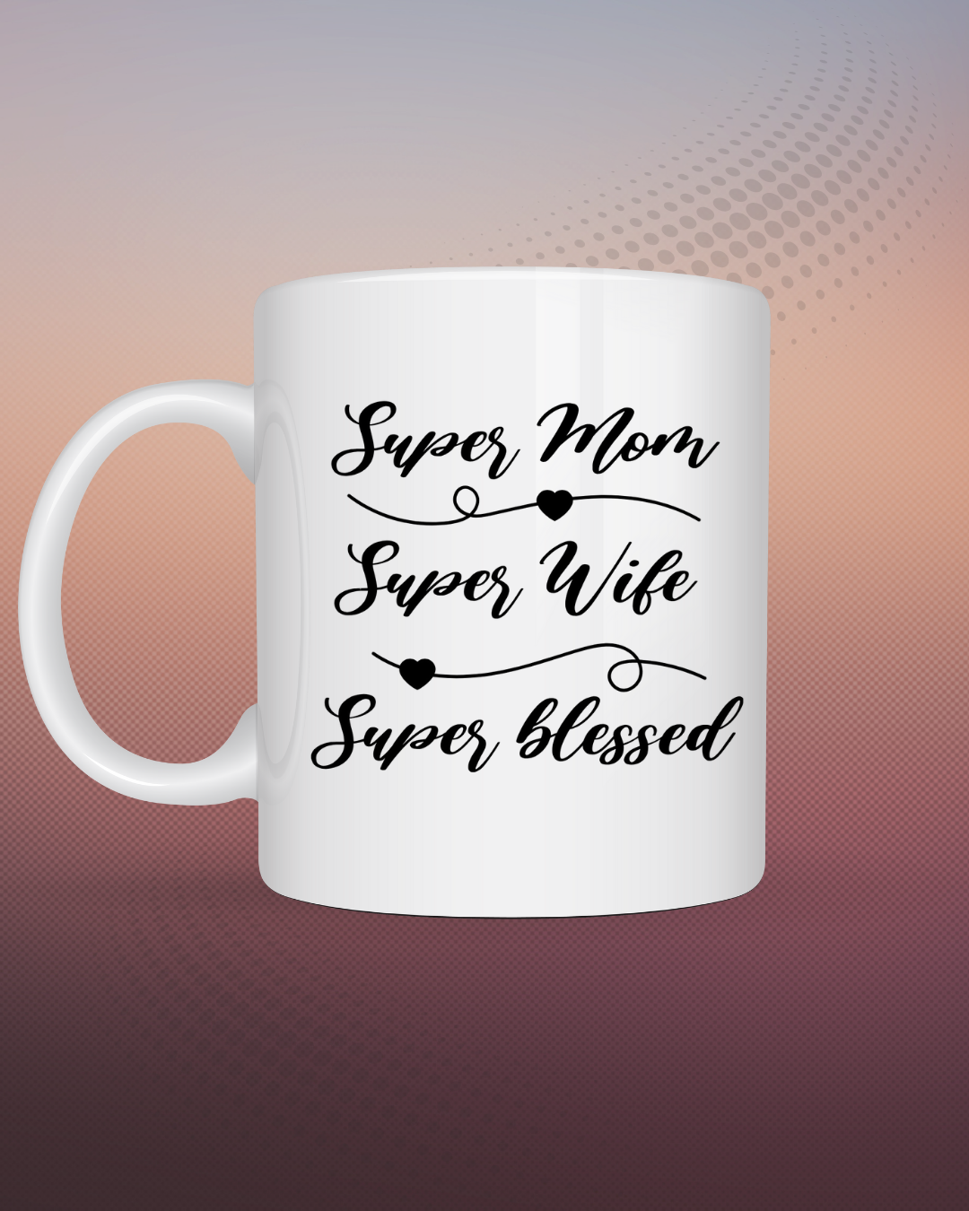 Ceramic Mug Set, Floral Mom Mug with Matching Coaster Gift Idea , Mothers Day Gift