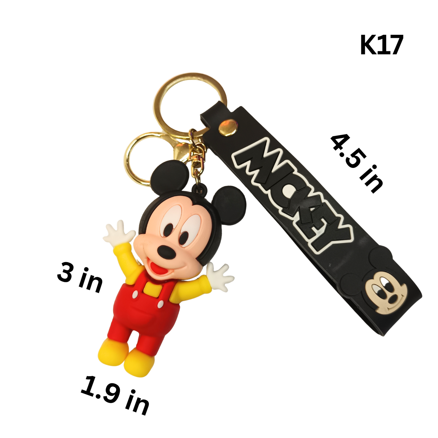 Lovely Red Jumpsuit Mouse Keychain Cute Anime Character Bag Charm Wristlet