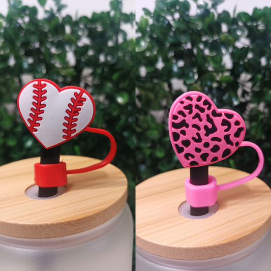 Stitched Heart Straw Topper 10mm – Cute & Unique Drink Straw Decoration