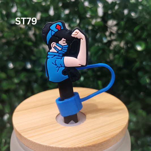 Nurse Straw Topper 10mm – Cute & Themed Drink Straw Decoration for Healthcare Lovers