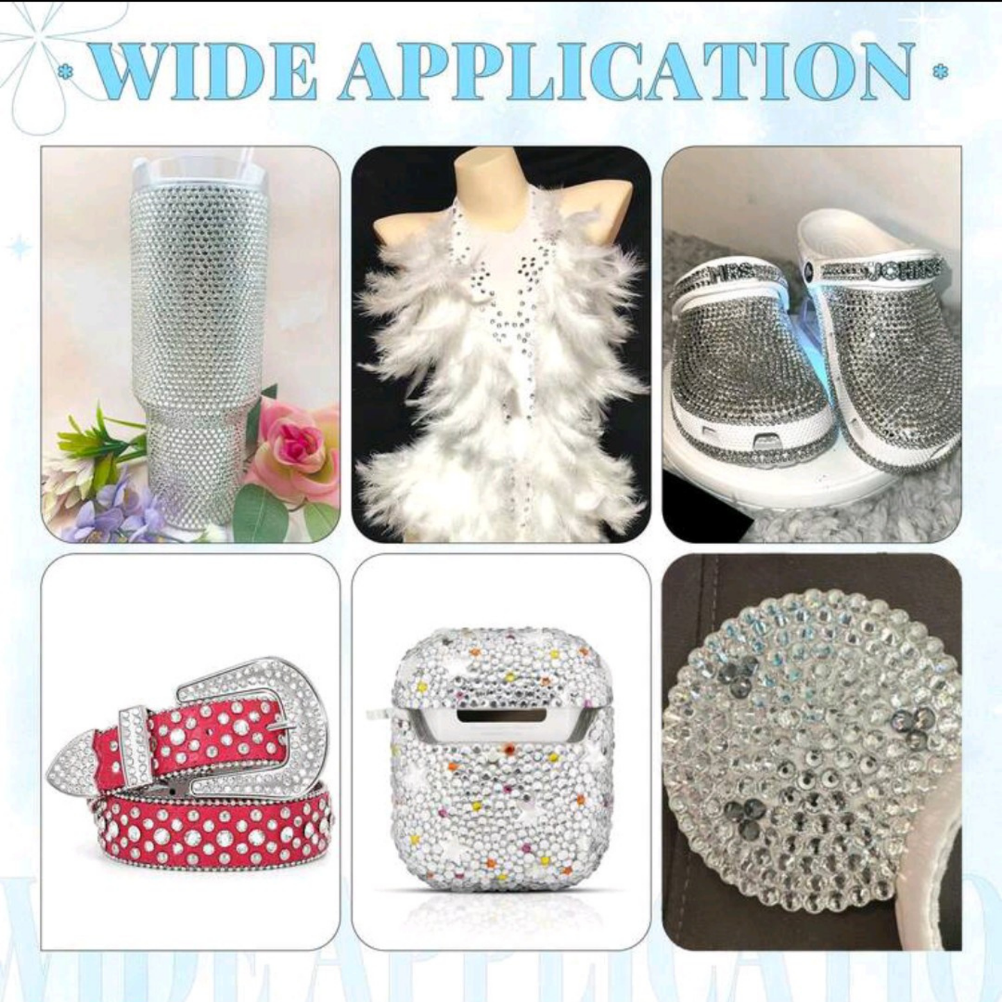 Crystal Glass 3440 Pcs Round Rhinestones Flatback Gems Set with Picker Pencil Tweezers Tool Kit Nail Art Craft DIY