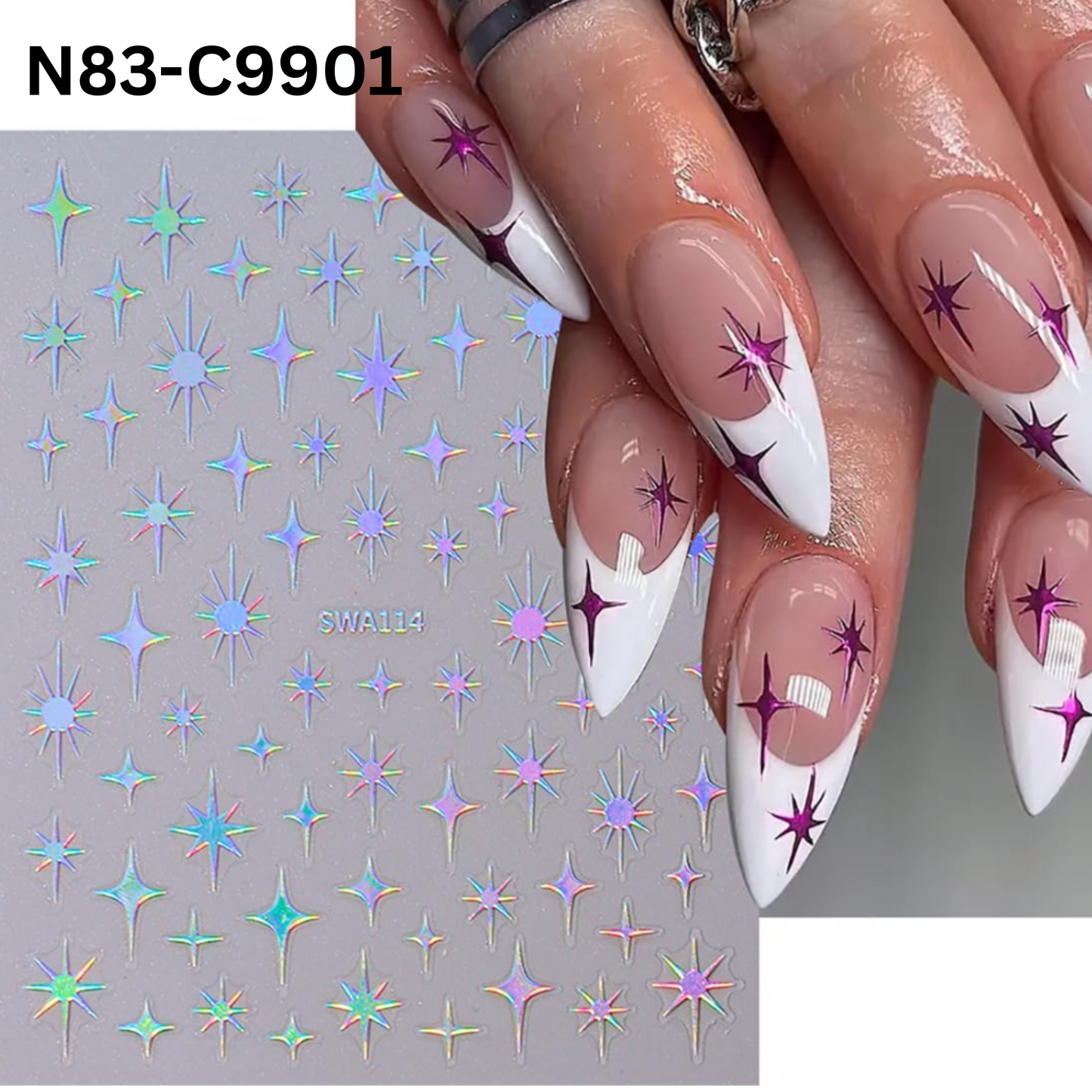 3D Star Nail Stickers-Design Decals for Nails, Nail Art Design Decoration Accessories