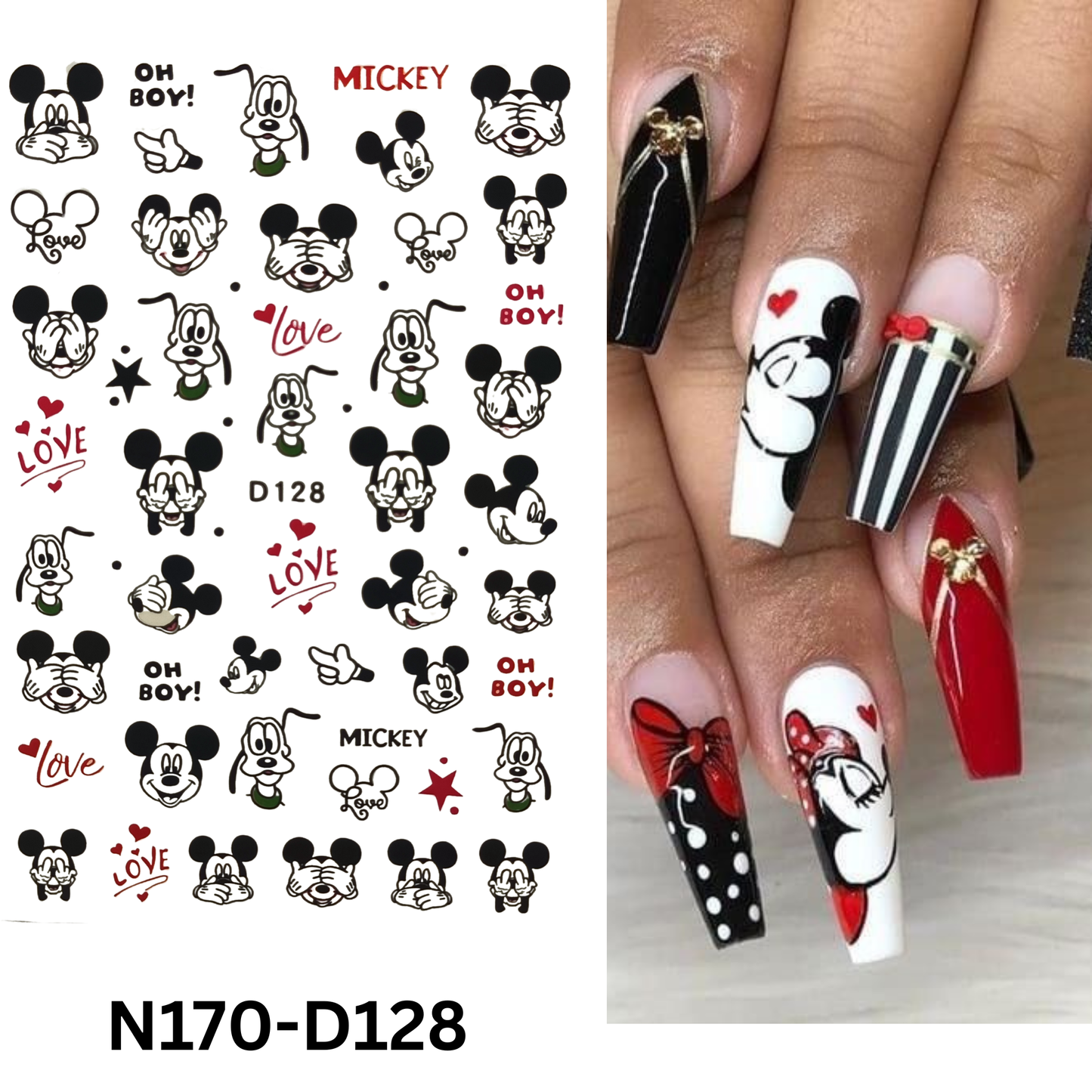 Mickey Minnie Mouse Nail Stickers – Adorable 3D Cartoon Nail Design
