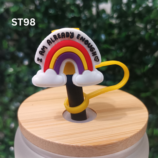 I Am Ready Enough Straw Topper 10mm – Cute Motivational Drink Accessory – Fits 10mm Reusable Straws