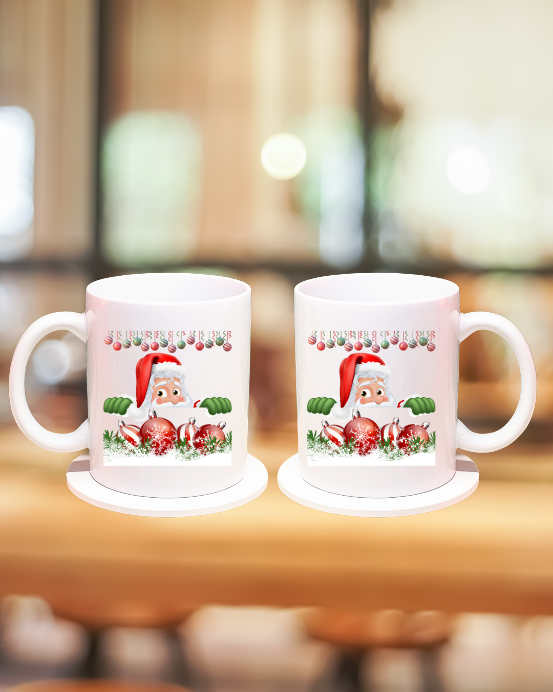 Christmas Mug & Coaster Set – 12oz Ceramic Cup Gift Idea
