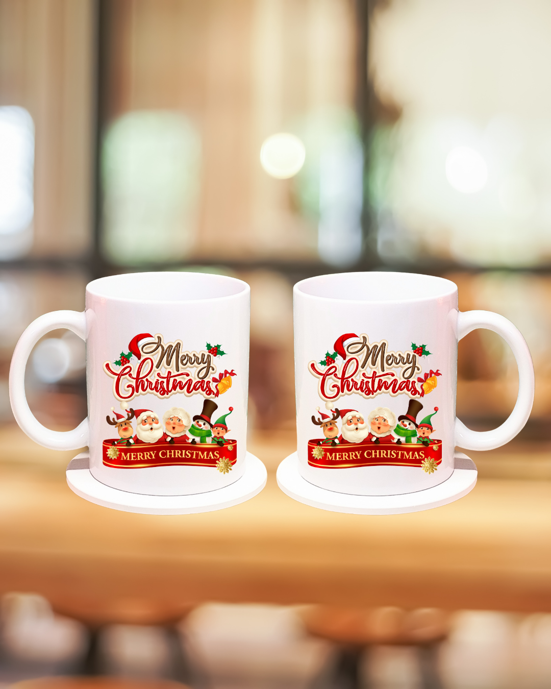 Festive Holiday 12oz Coffee Mug – Ceramic Cup with Optional Coaster