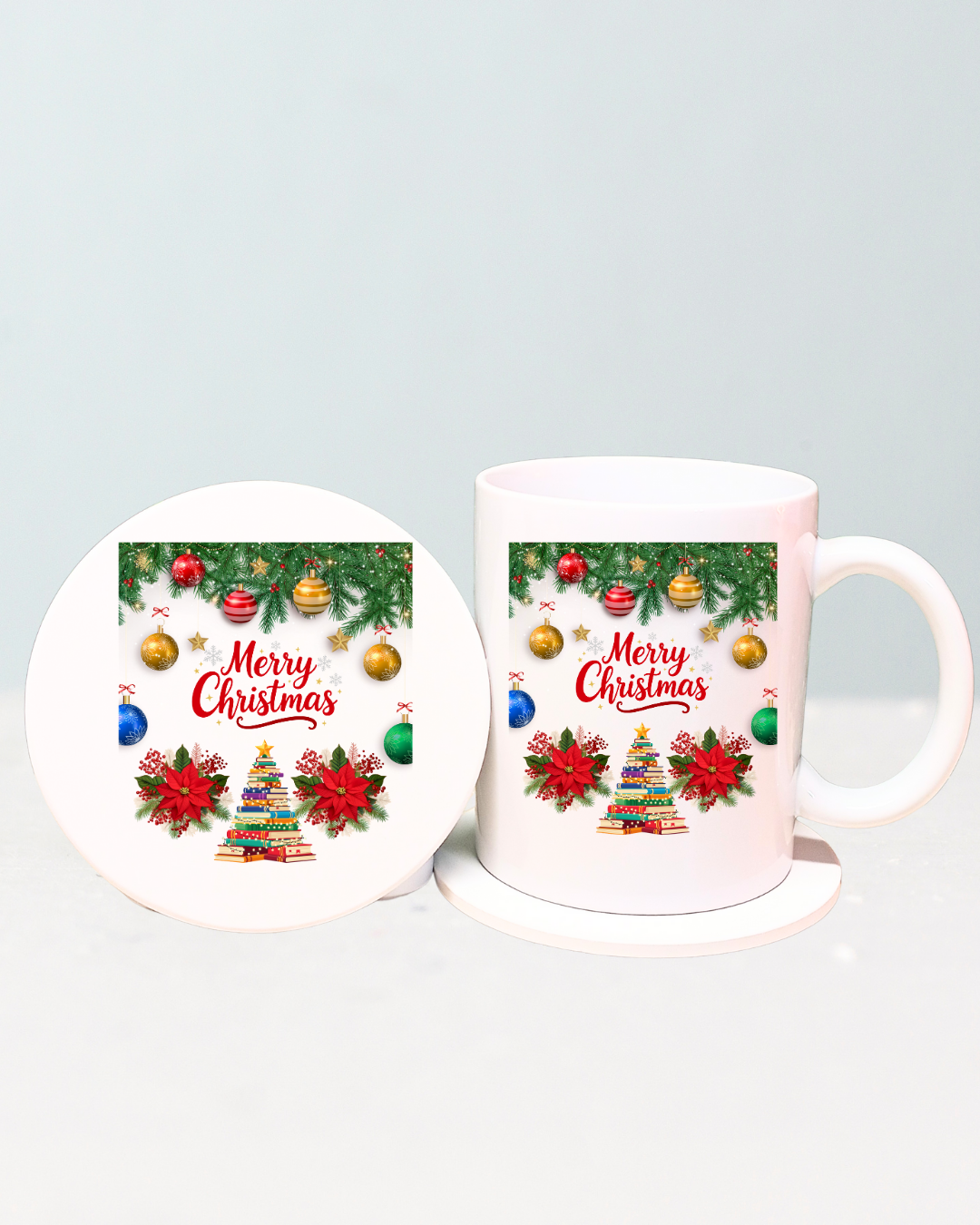 Merry Christmas Ceramic Mug – 12oz Holiday Coffee Cup – Festive Gift