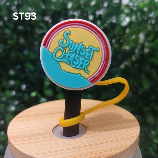 Tumbler Straw Topper – Sunset Chaser Quote – 10mm Fit
