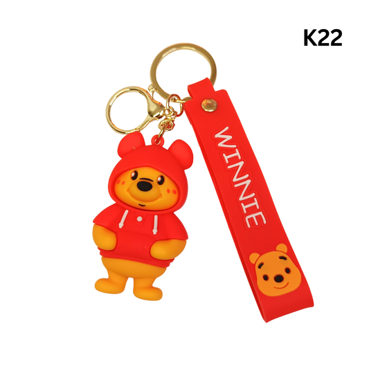 Cute Cartoon Bear Rubber Keychain Pendant Bag Charm Strap Key Ring