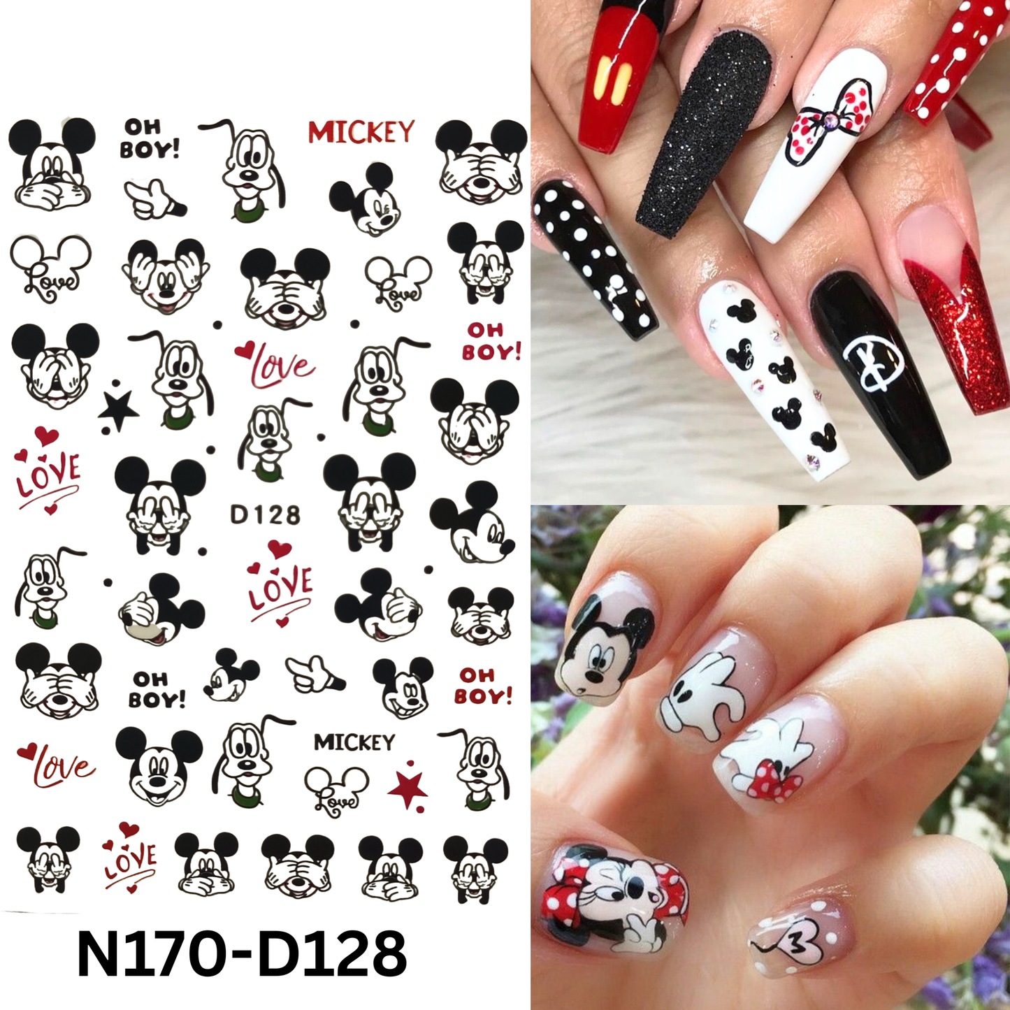 Mickey Minnie Mouse Nail Stickers – Adorable 3D Cartoon Nail Design