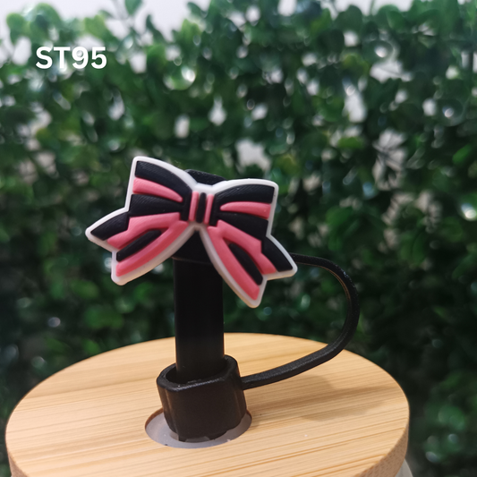 Bow Straw Topper – 10mm Silicone Straw Cover – Cute Tumbler Accessory – Reusable Straw Plug – Girly Drink Charm