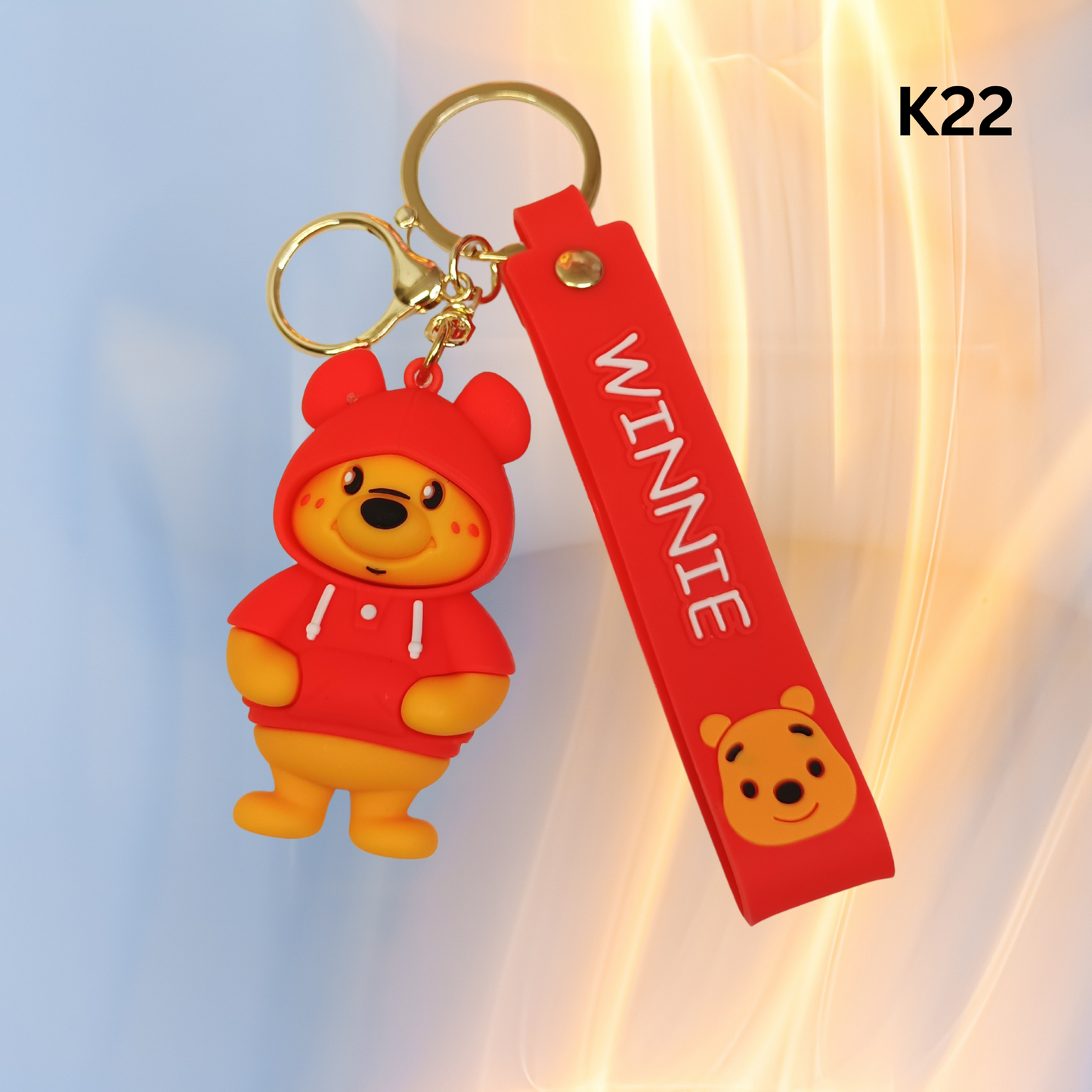 Cute Cartoon Bear Rubber Keychain Pendant Bag Charm Strap Key Ring