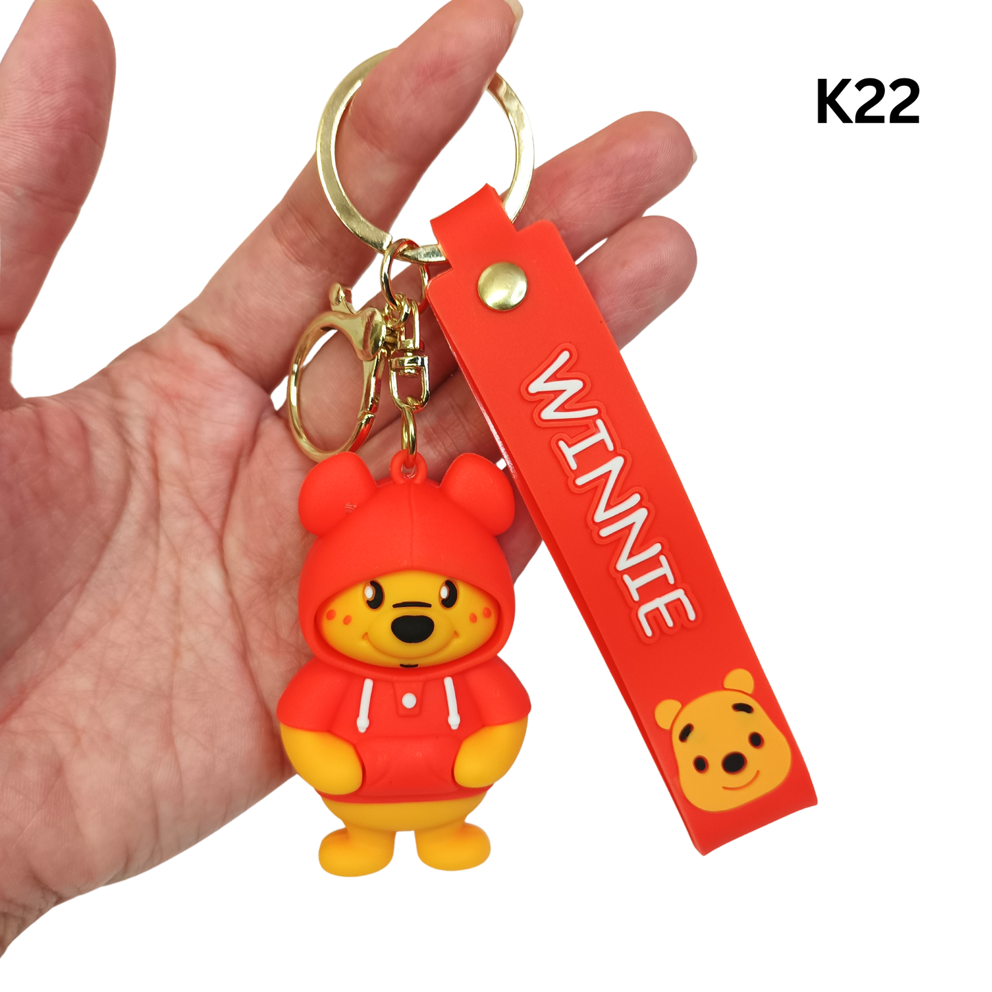 Cute Cartoon Bear Rubber Keychain Pendant Bag Charm Strap Key Ring